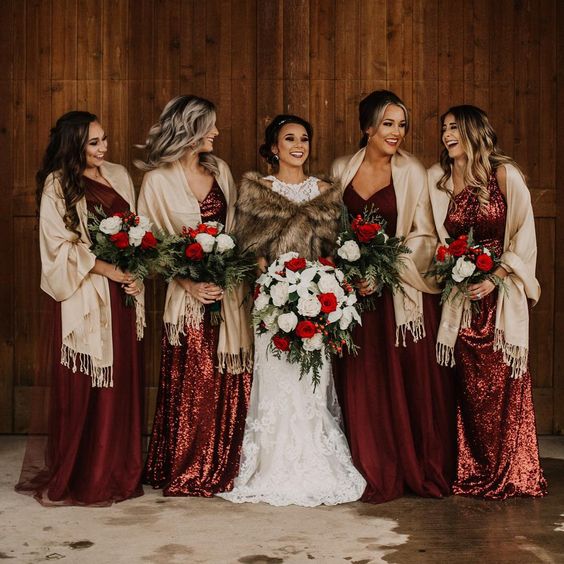 12 Gorgeous winter colors for bridesmaid dresses