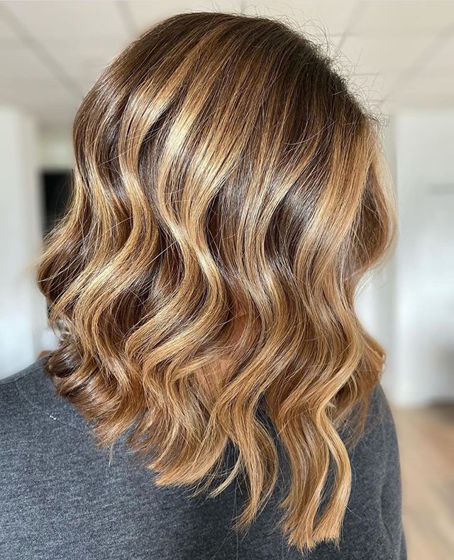 Medium brown with blonde highlights