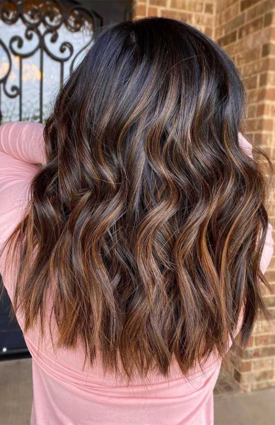Best Fall Hair Color Ideas & Styles : Dark Hair with Espresso and Copper 