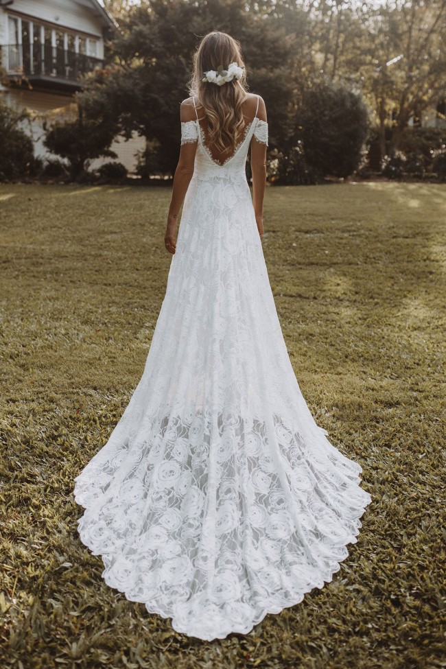 45 Fabulous Wedding Dresses in 2022 — Bohemian Off The Shoulder Wedding Dress