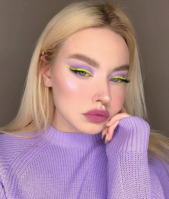 Makeup Ideas to Try in 2022 – Lilac and Neon Yellow Makeup