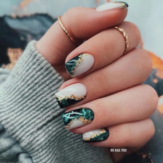 54 Green Nail Designs for 2022 – 7