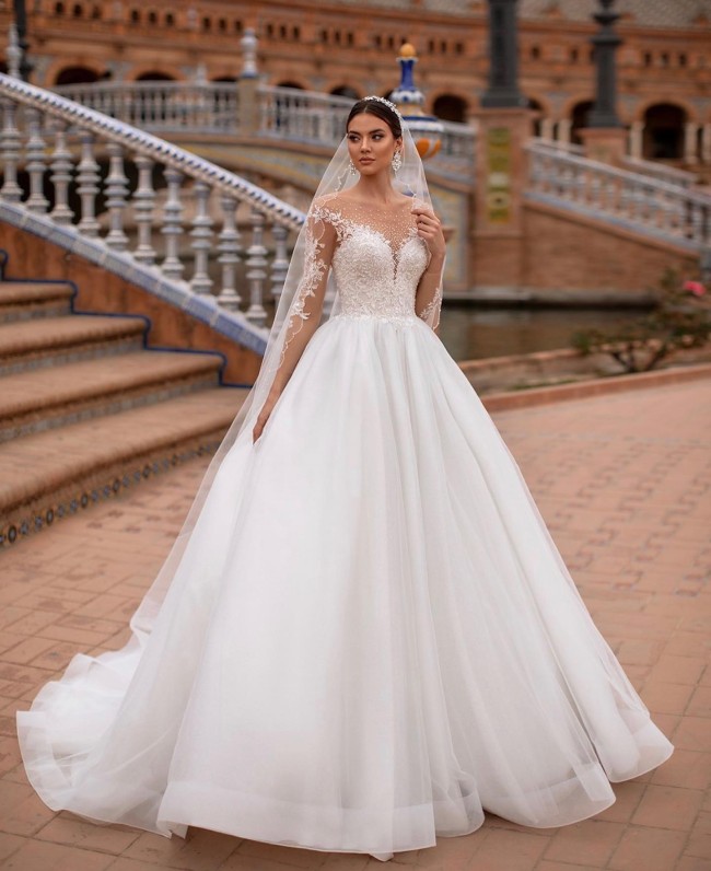 45 Fabulous Wedding Dresses in 2022 — Nora Long Sleeve Dress
