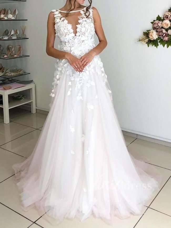 45 Fabulous Wedding Dresses in 2022 — Floral Applique Wedding Dress
