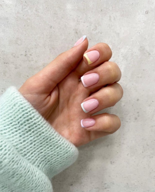 The 45 Best Spring Nail Art Designs — Pastel French Mani