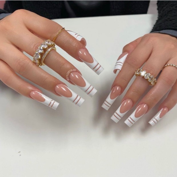 The 45 Best Spring Nail Art Designs — White French Spring Nails