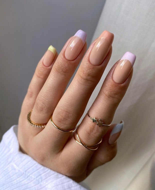 The 45 Best Spring Nail Art Designs — Different Color Pastle Spring Nails