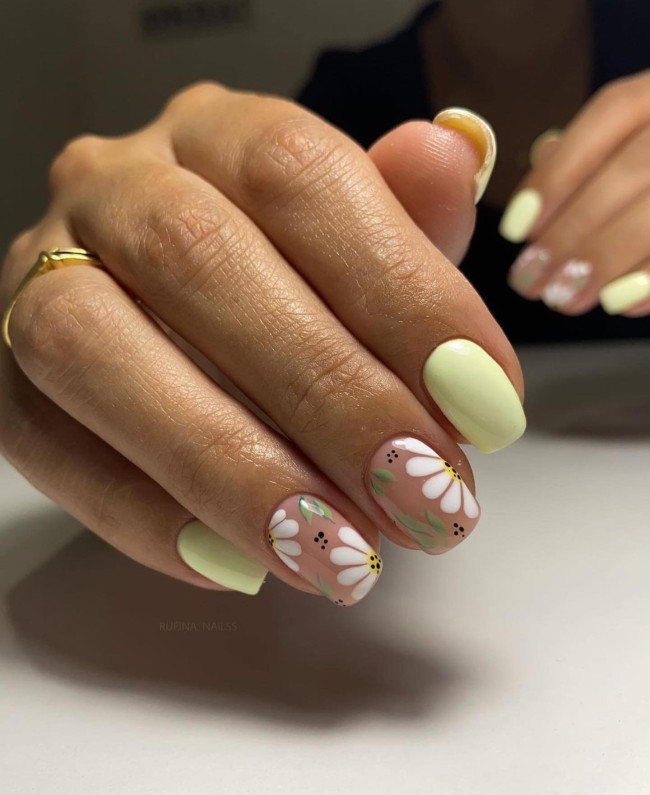 47 Cute Ways To Wear Flower Nail Art Designs — Mix and Match Flower Nails