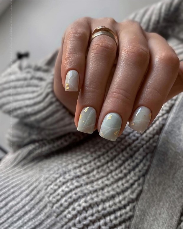 The 45 Best Spring Nail Art Designs — Muted Sage Marble Nails