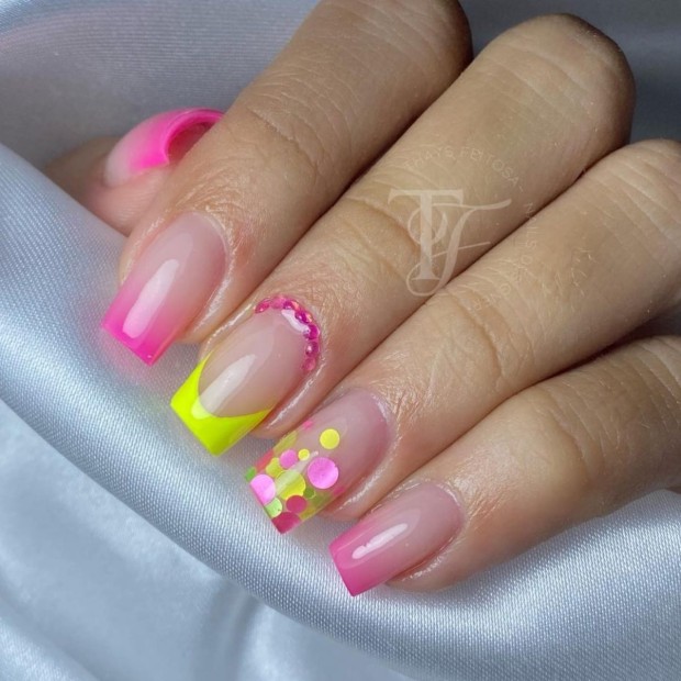 40+ Chic Nail Designs for Spring — Pink & Yellow Nails