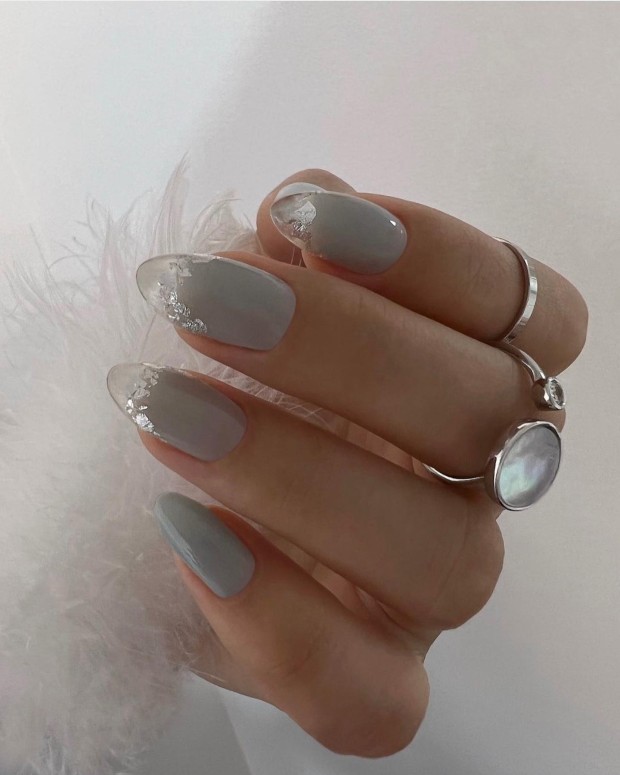 40+ Chic Nail Designs for Spring — Blue Grey Nails