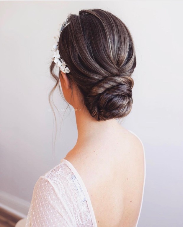 40 Romantic Wedding Updos 2022 — Updo Hairstyle for Dark Hair