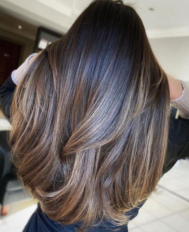 40 Brunette Balayage Ideas — Ombre Brown Straight Hair