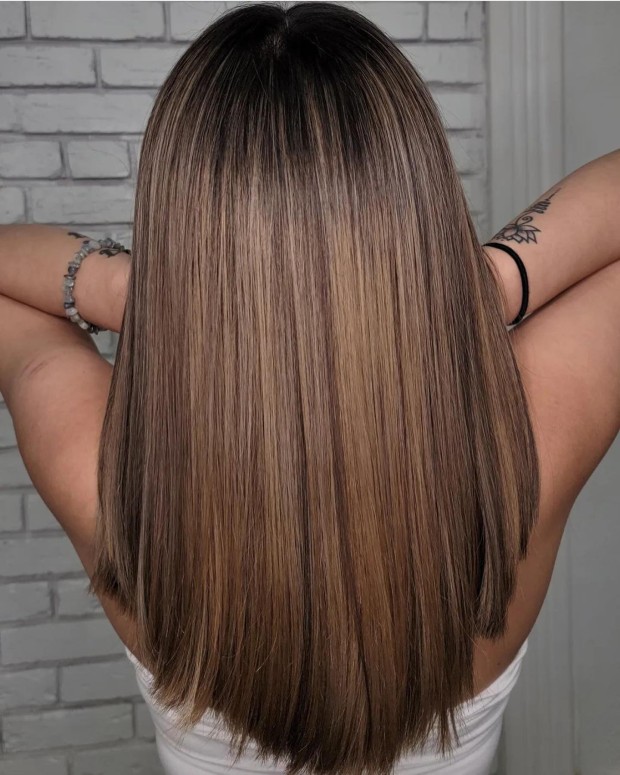 40 Brunette Balayage Ideas — Shadow Roots Straight Hair