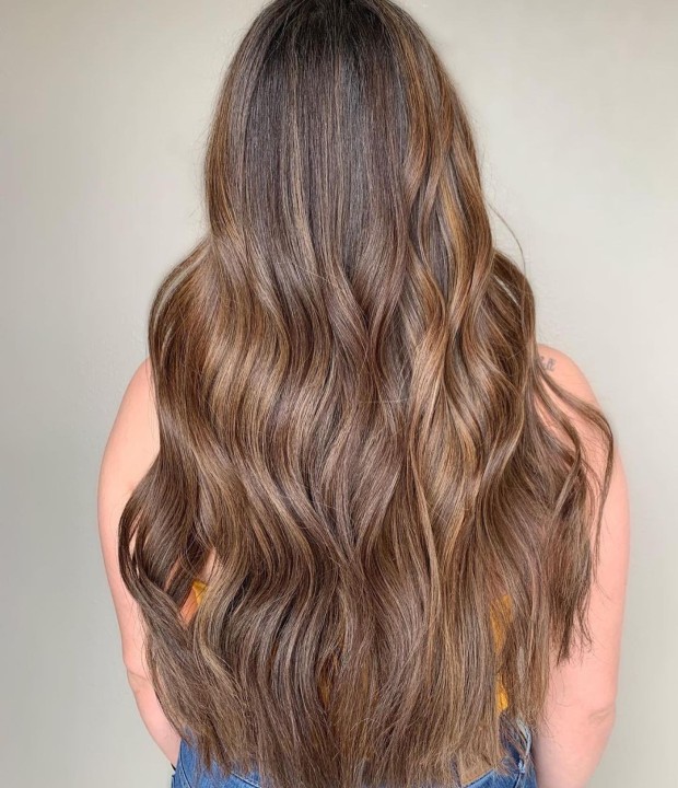 30 Caramel Balayage Ideas on Brown Hair — Caramel on Long hair