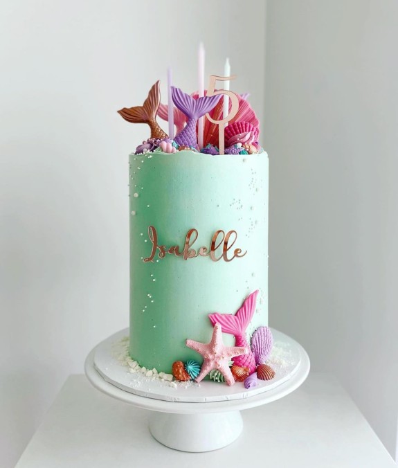 40 Best Birthday Cake Ideas 2022 — Mermaid Mint Cake for 5th Birthday
