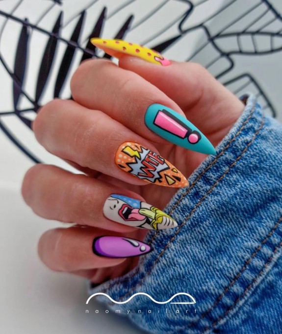27 Best Pop Art Nail Ideas in 2022 — Stiletto Pop Art Nails