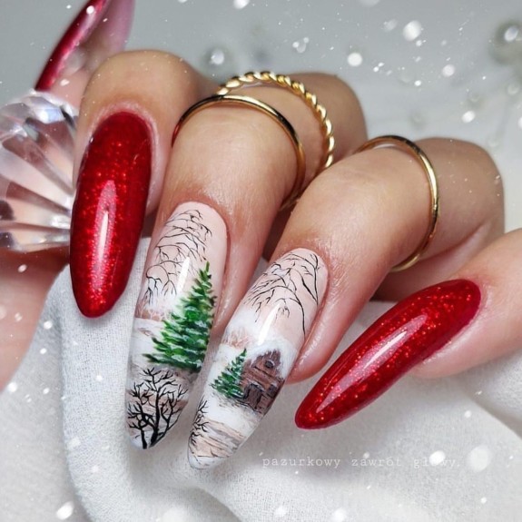 30 Red Christmas Nail Ideas in 2022 — Wintery Red Nails