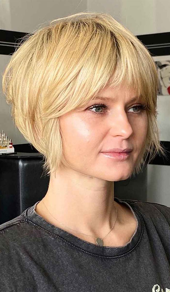 25 New Short Haircut with Bangs — Short Cropped Cut with Fringe